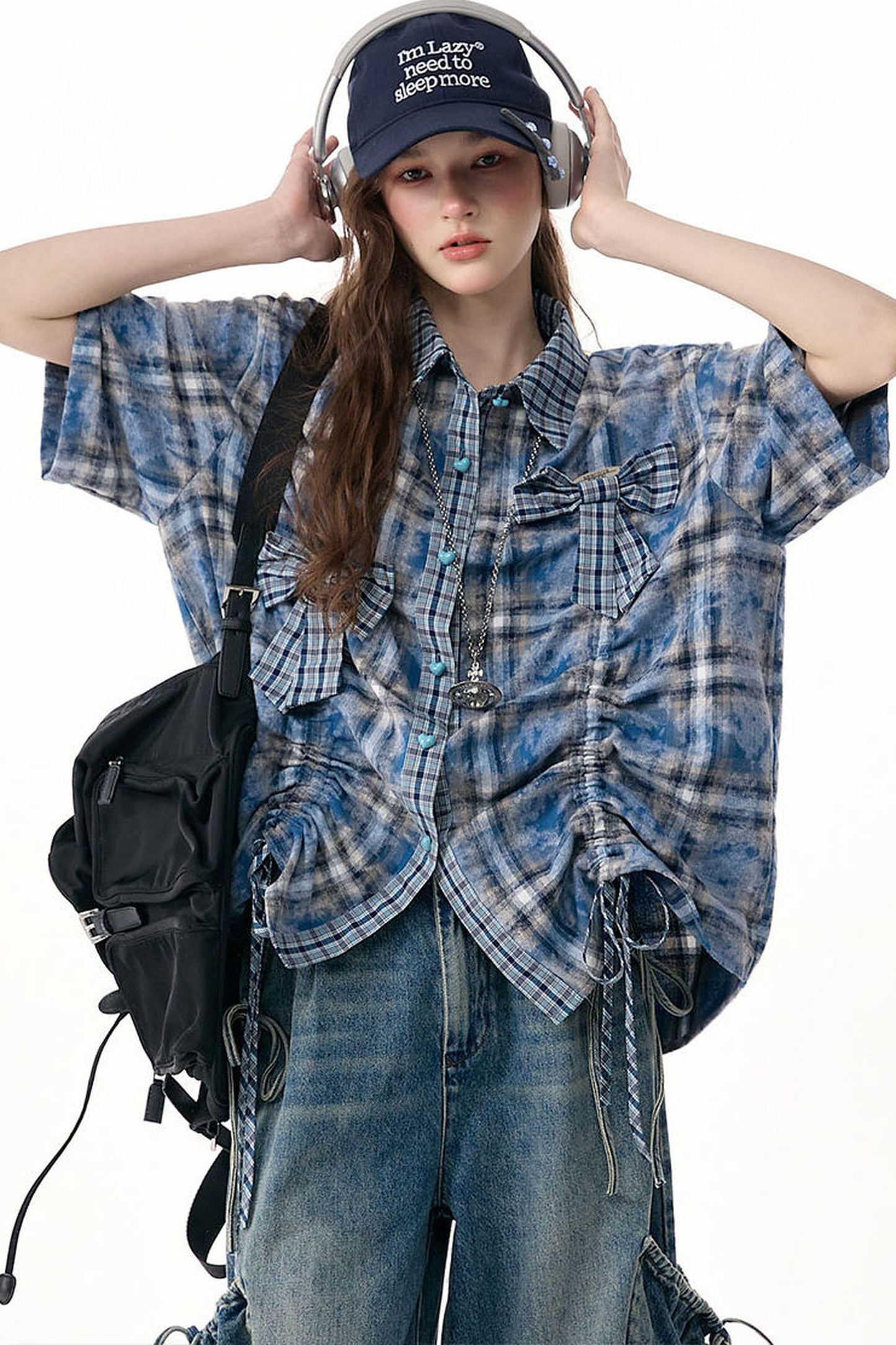 Blue Plaid Short Sleeve Shirt