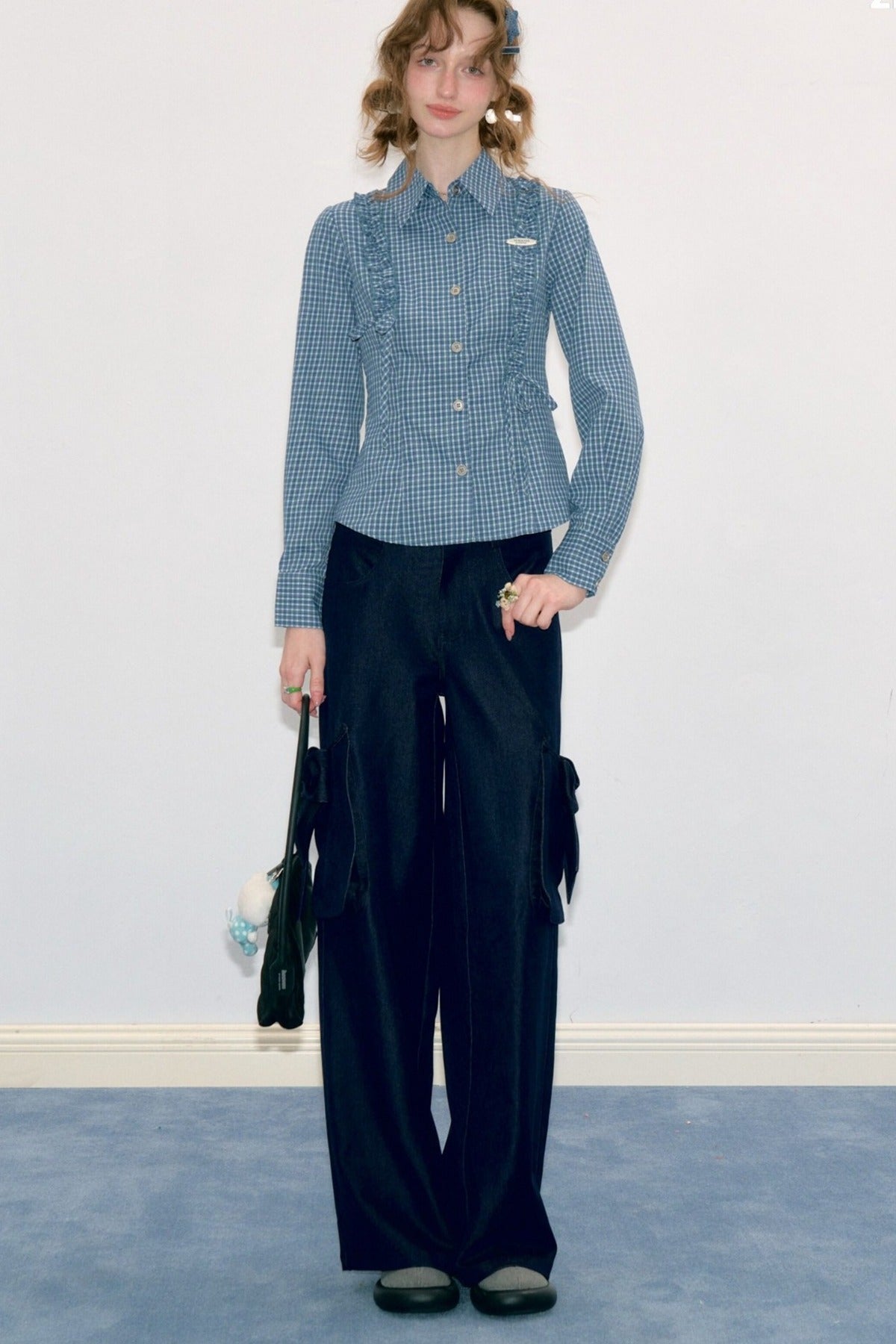Blue Plaid Long Sleeve Shirt