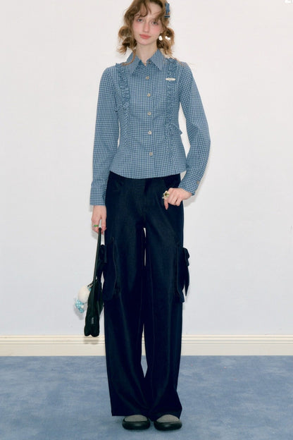 Blue Plaid Long Sleeve Shirt