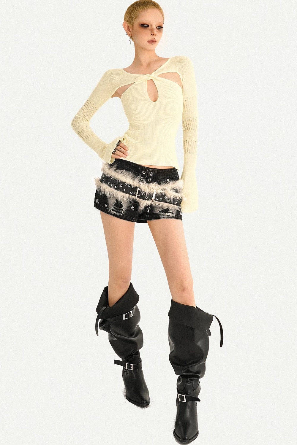 Twisted Hollow Knit Sweater