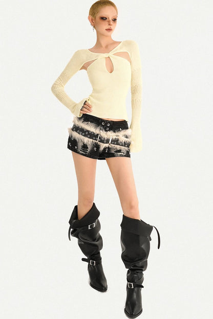 Twisted Hollow Knit Sweater