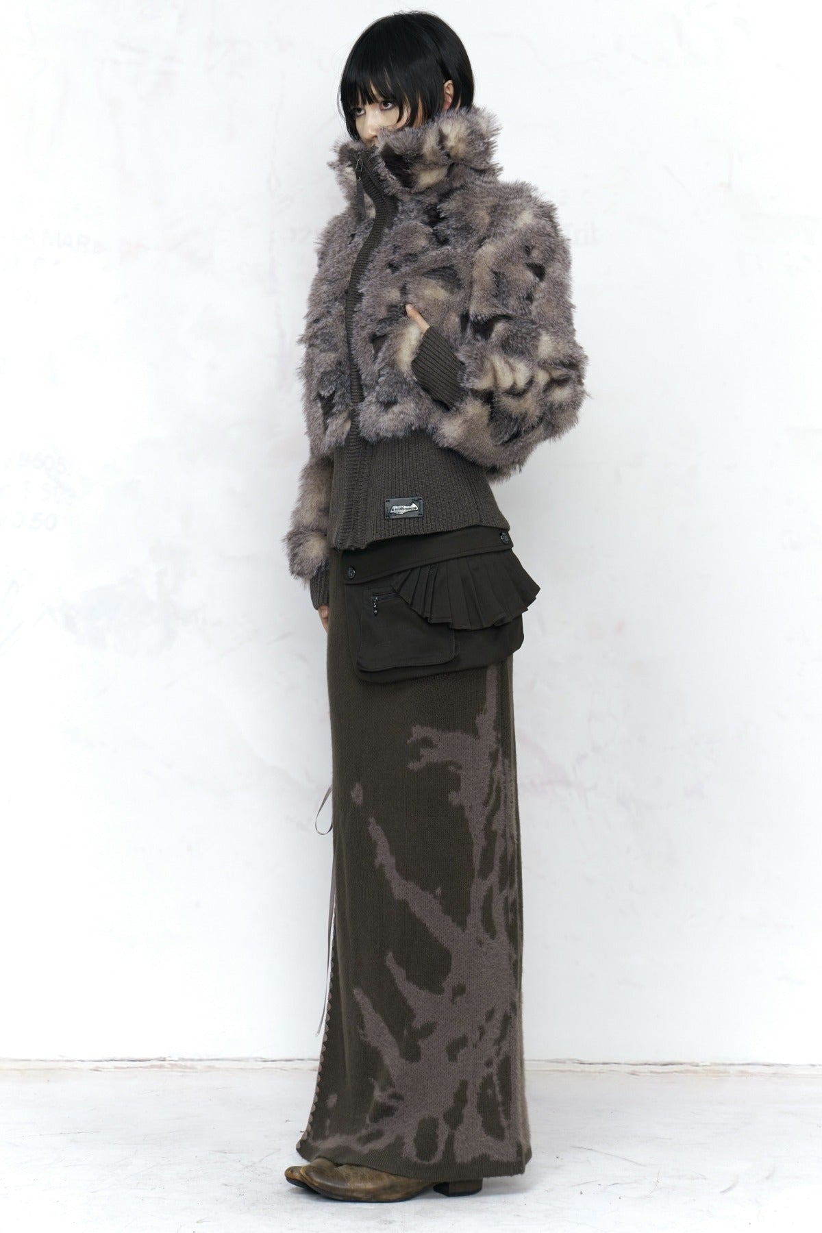 Long Knitted Jacquard Skirt Set-Up