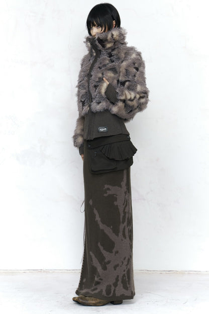Long Knitted Jacquard Skirt Set-Up