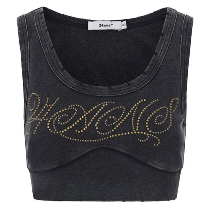 Distressed Beaded Tank Top