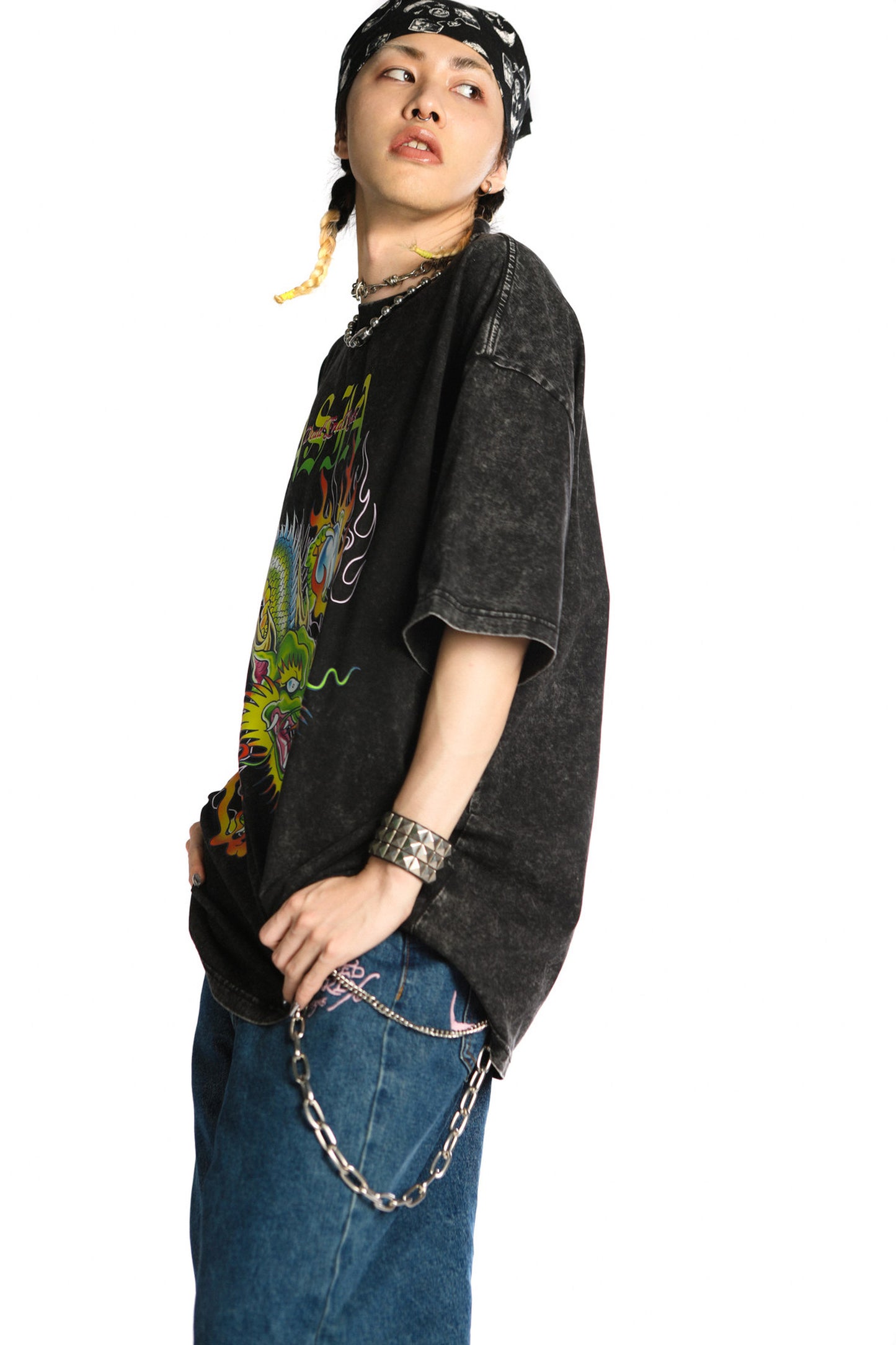 Dragon Print Loose Blouse