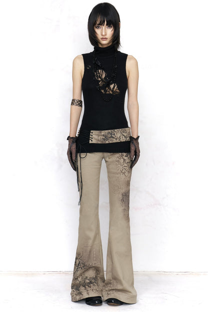 Two-Tone Hollow Embroidery Sweater Vest