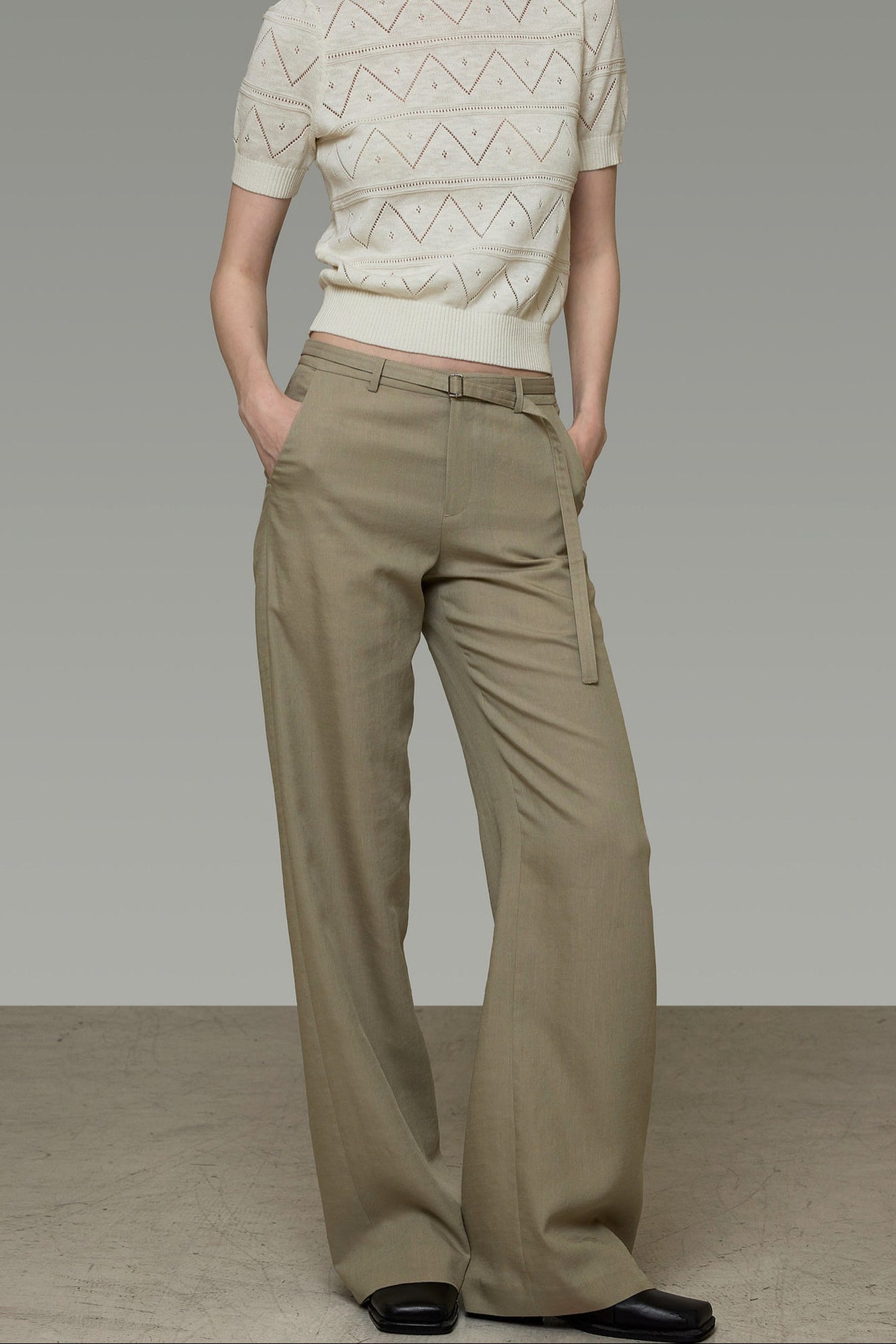 High-Waisted Casual Pants