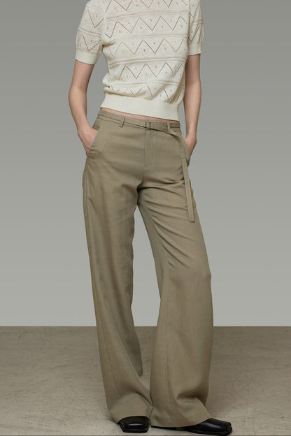 High-Waisted Casual Pants