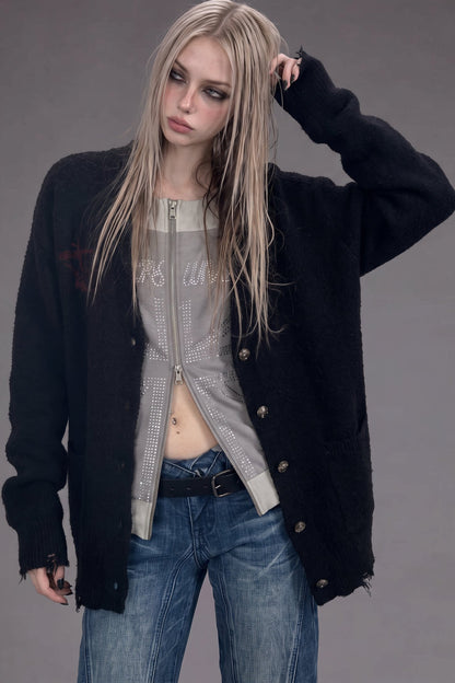 Off-Shoulder Patchwork Jacket Top