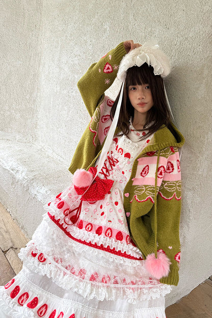 Strawberry Matcha Fair Isle Cardigan