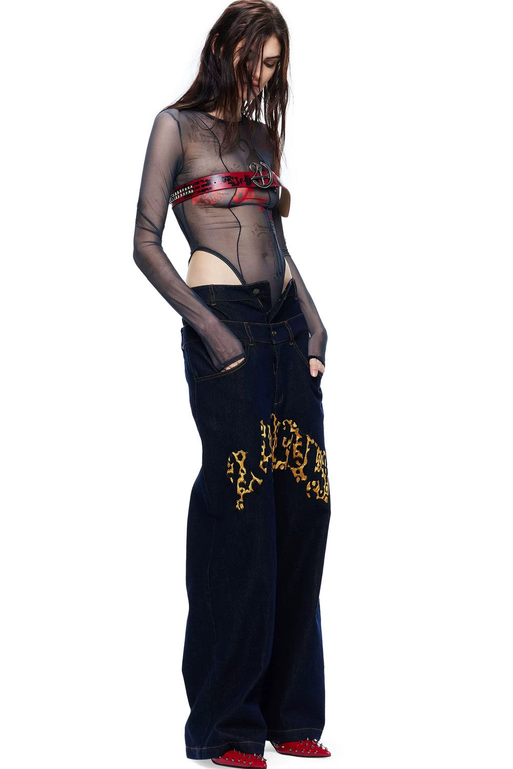 Light Base Layer Punk Print Top