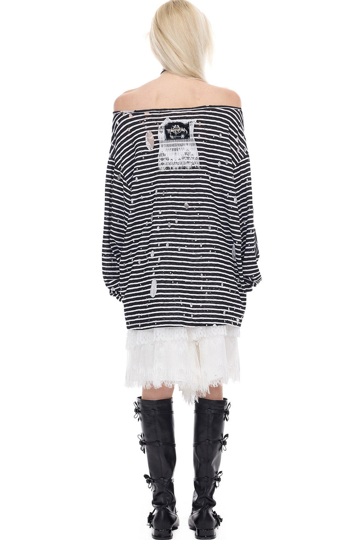 Detachable Layered Patchwork Lace Loose Pants