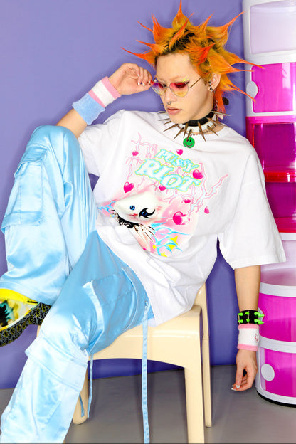 Y2K Punk Cat Oversize Blouse