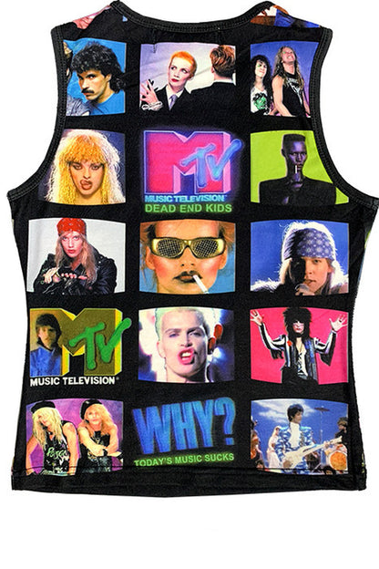 Y2K Devil Cat Print Sleeveless Tank Top