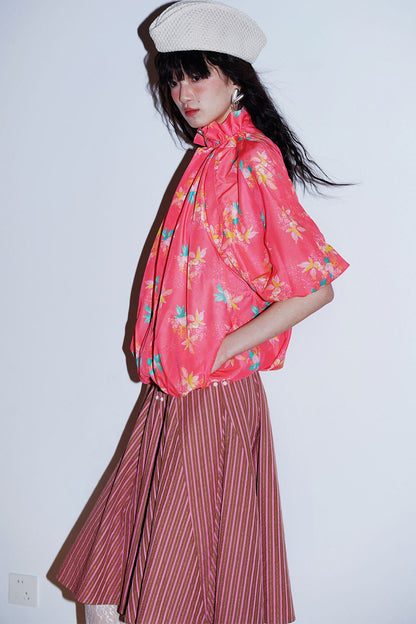 Semi-Sheer Printed Sun Top