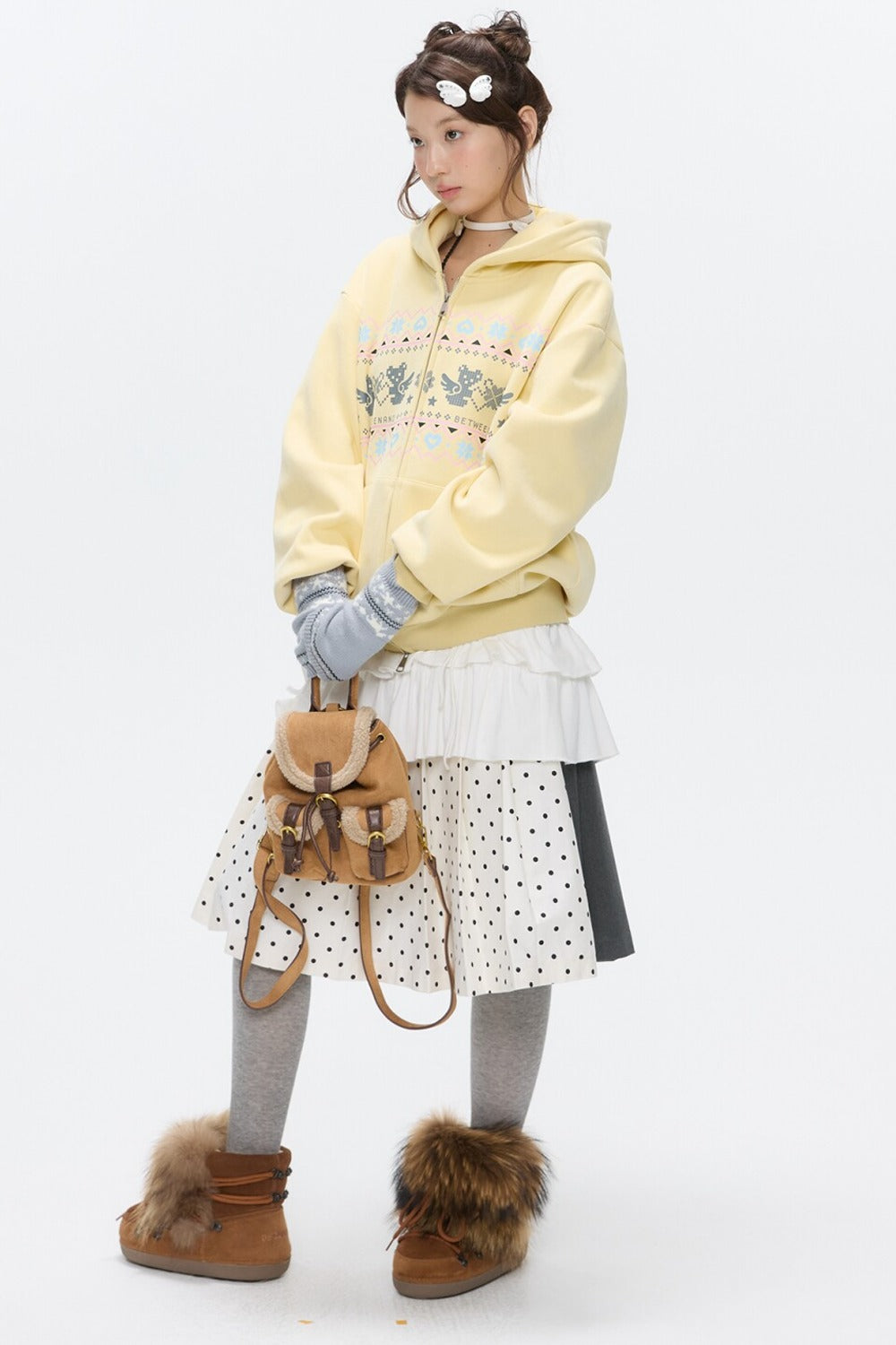 Yellow Bear Fair Isle Hoodie