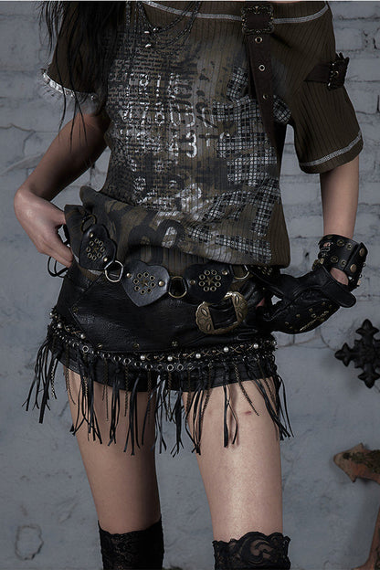 Punk Rock Chain Fringe Shorts