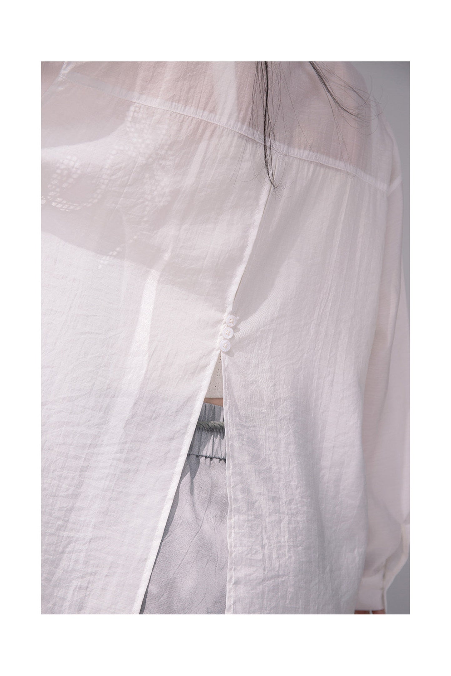 Translucent Silk Embroidered Blouse