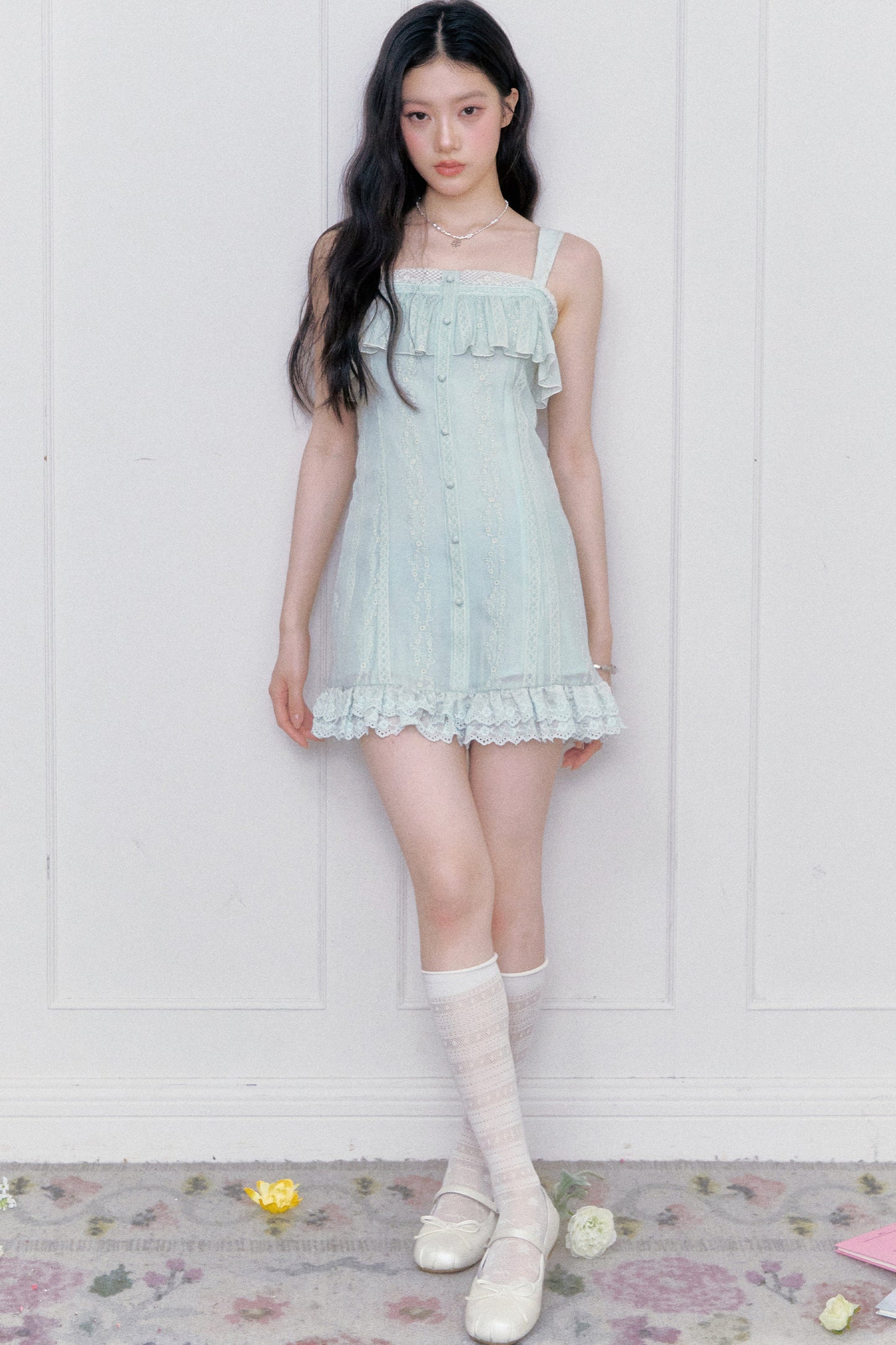White Tea Embroidered Dress