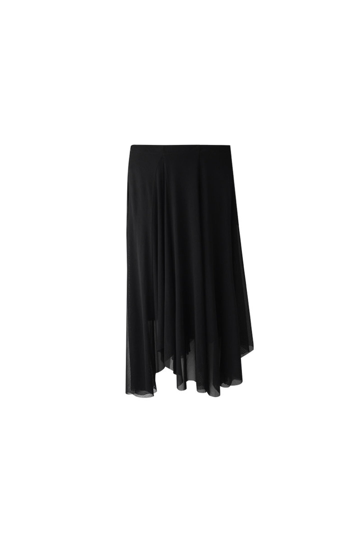 Asymmetrical Hem Mesh Skirt