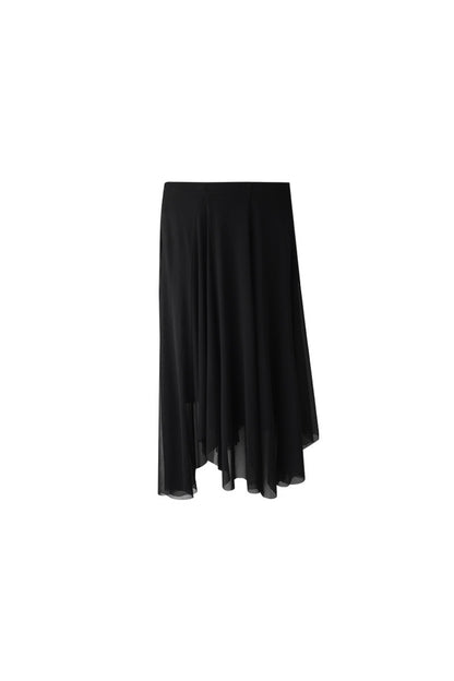 Asymmetrical Hem Mesh Skirt