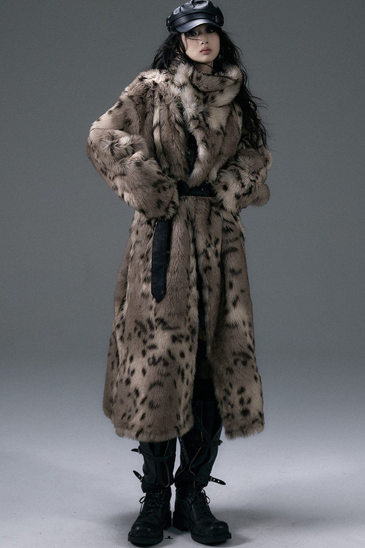 Reversible Suede Leopard Fur Coat