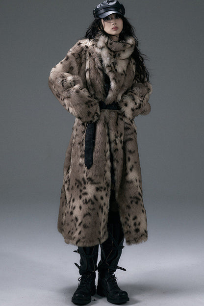 Reversible Suede Leopard Fur Coat