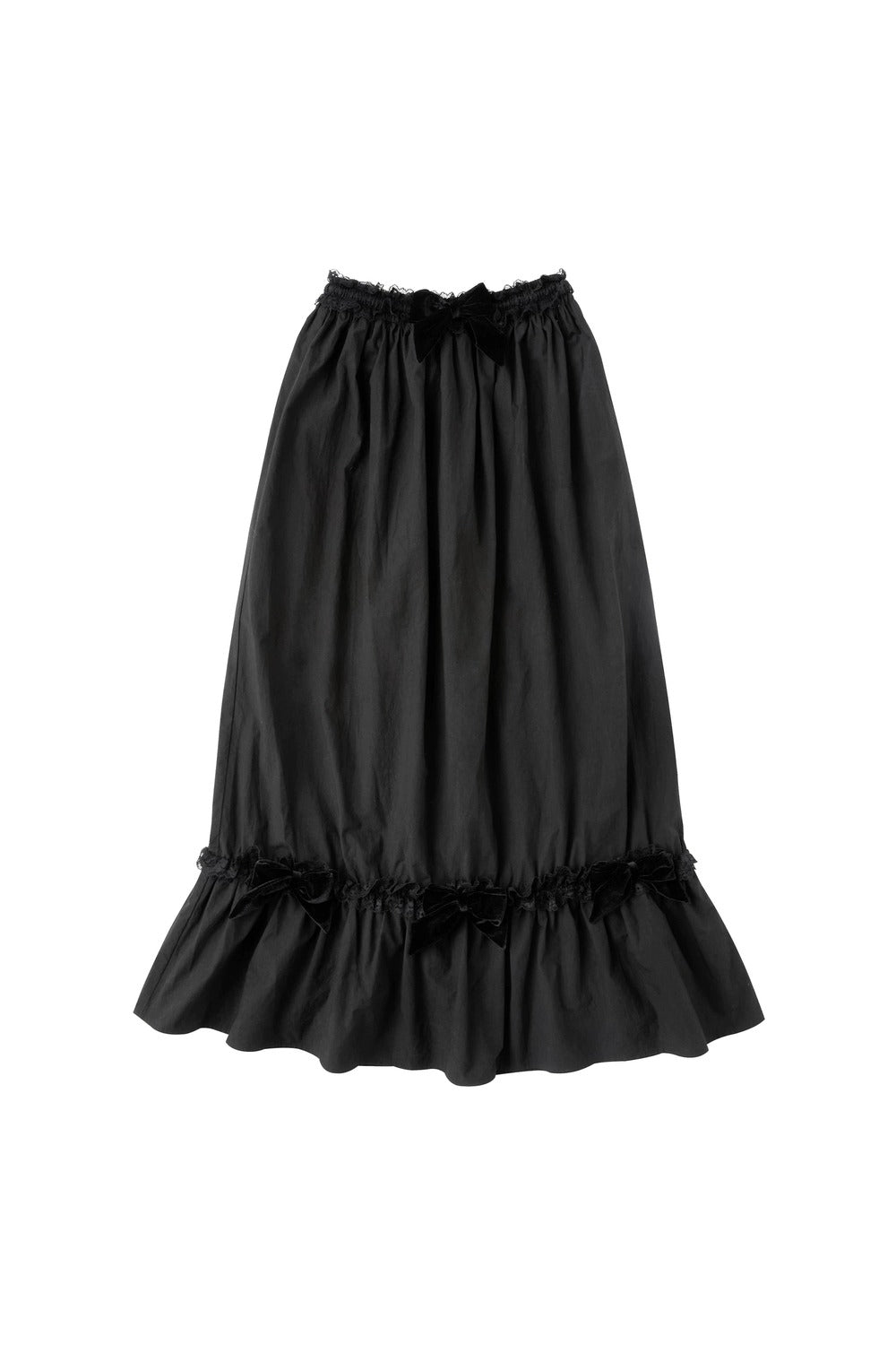 Velvet Bow Pleated Skirt