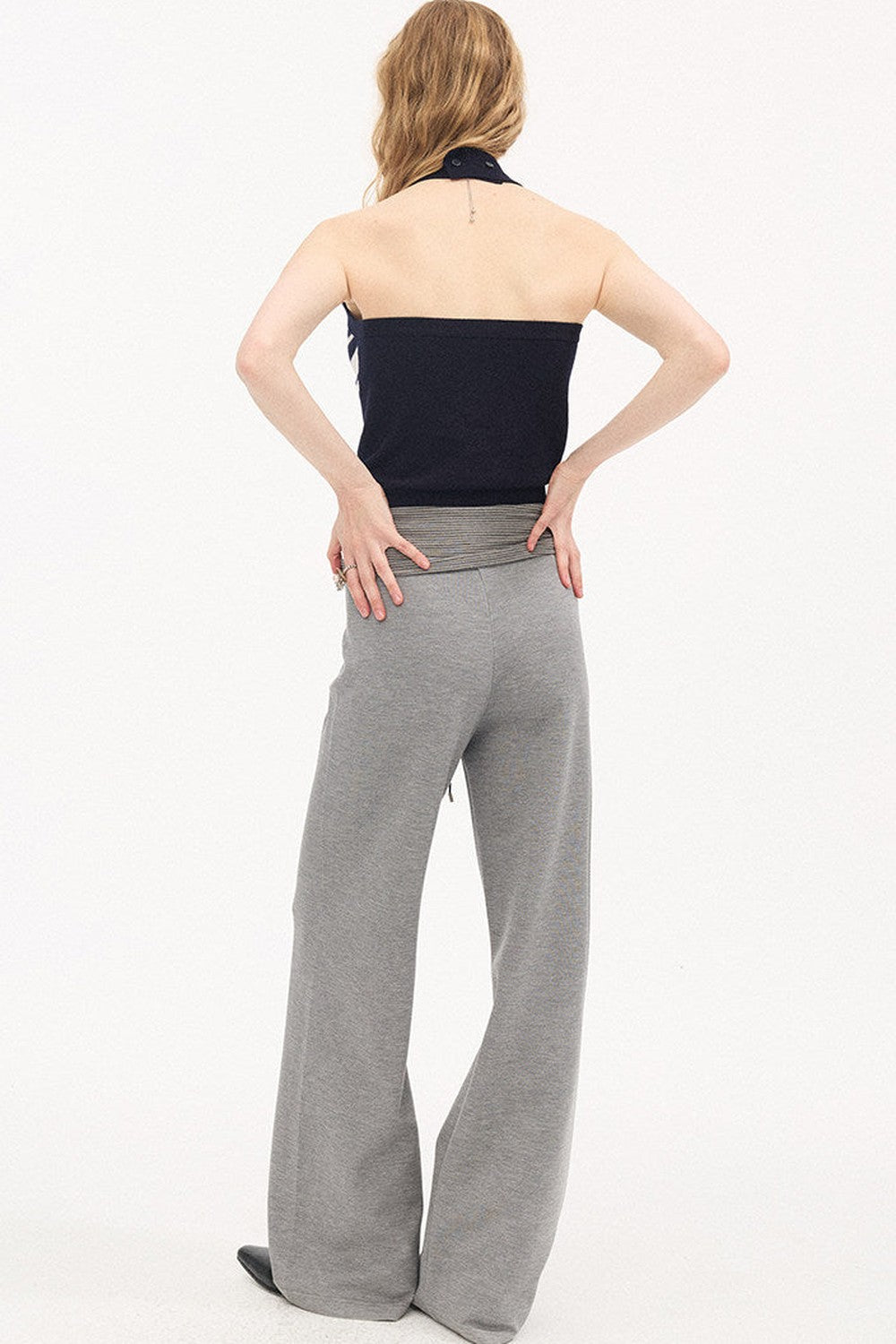 High-Waisted Slim Pants