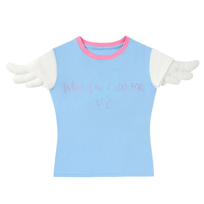 Hot-Stitched Angel Wings Blouse