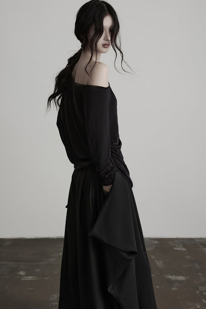 Beaded Lyocell Wool Knit Long Sleeve Top