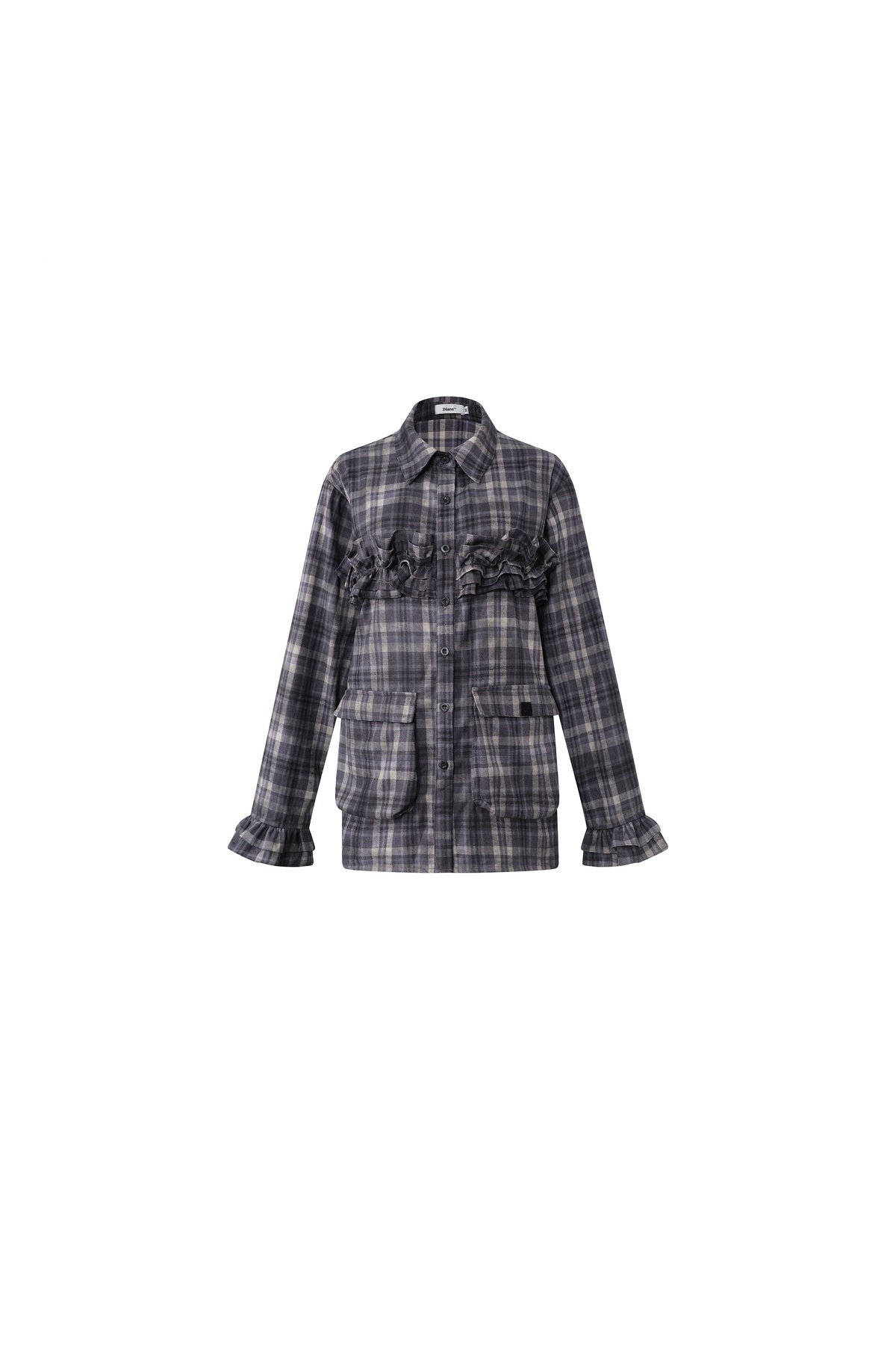 Distressed Grunge Pleated Lace Shirt