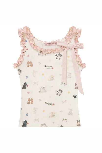 Playful Ruffled Apricot Camisole