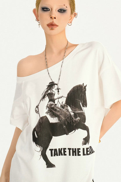 American Off-Shoulder Printed Top