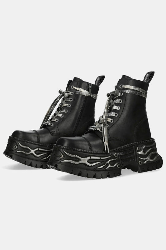 Gothic Flame Thick-Soled Martin Boots