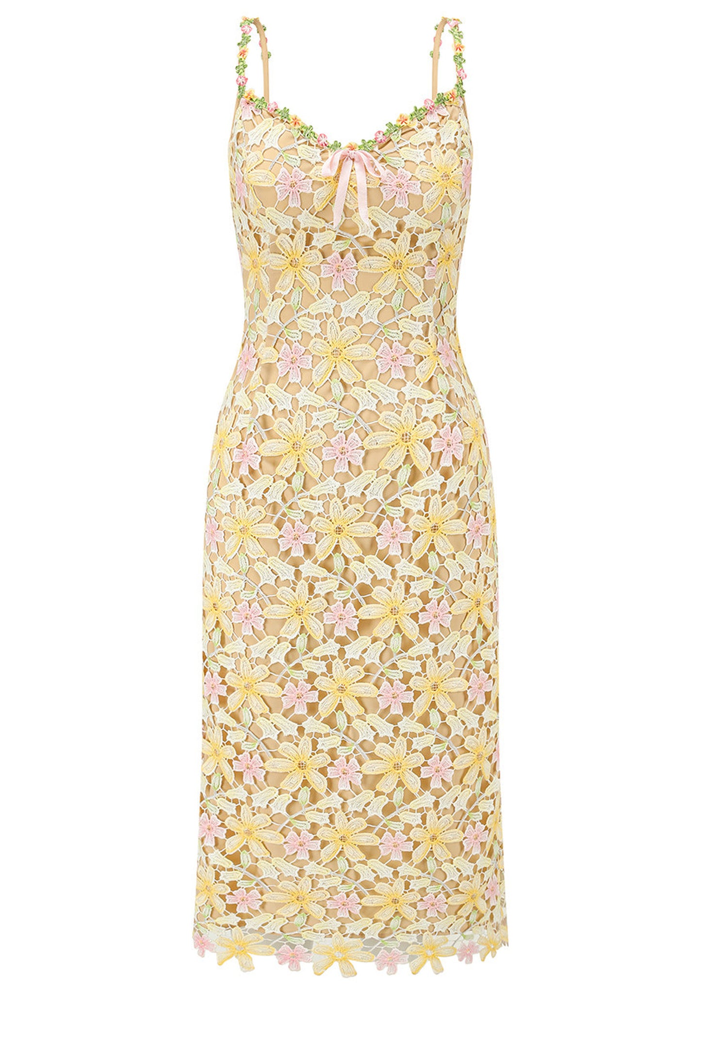 Rainbow Floral Corset Strap Long Dress Set-Up