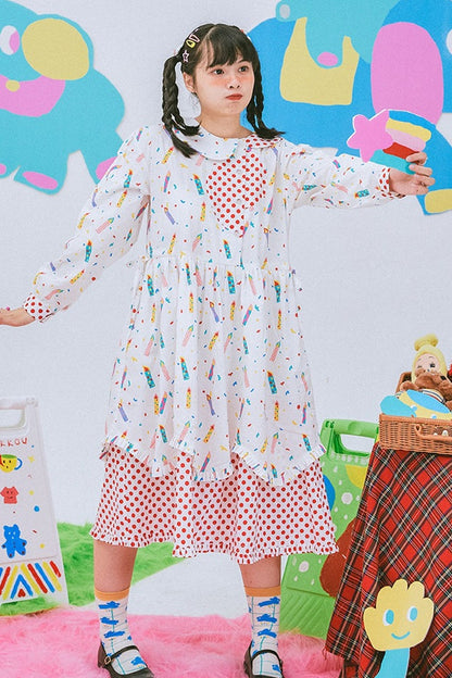 Candle Print Dress