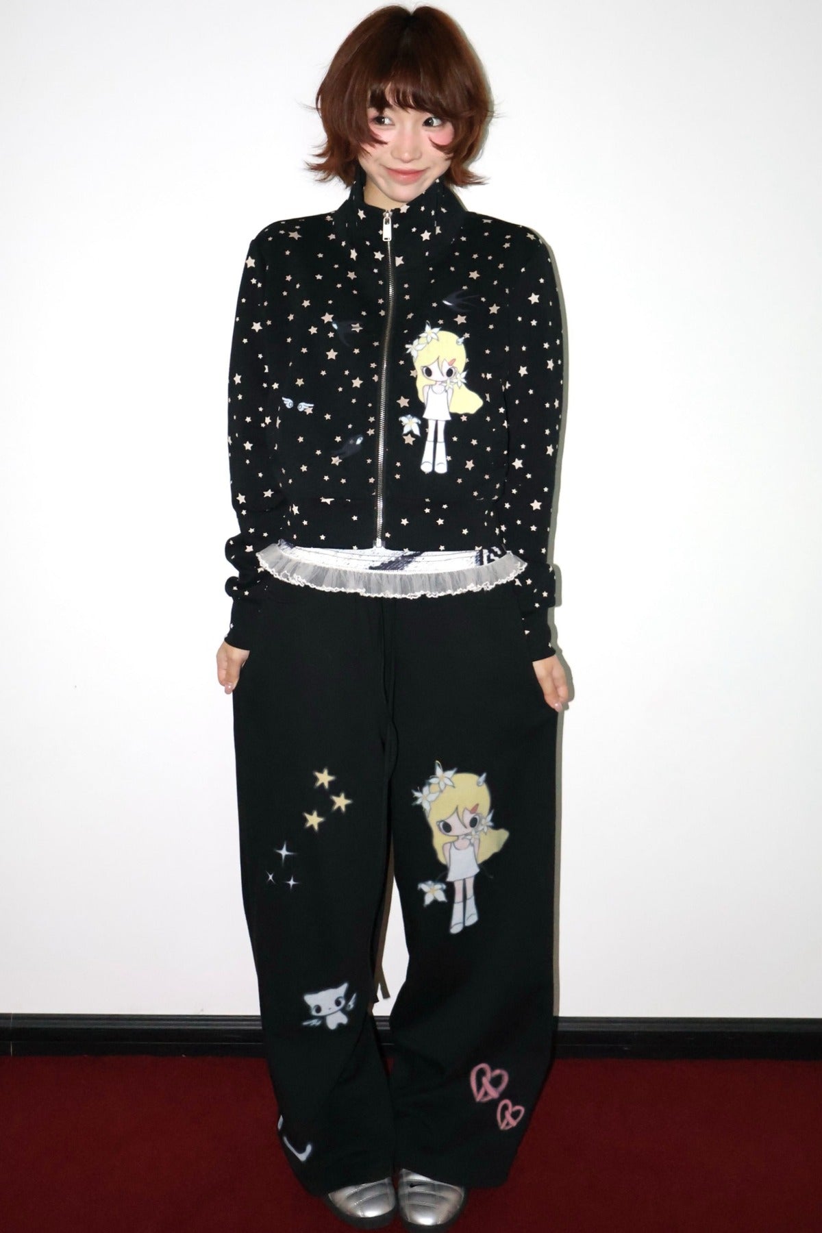 Illustration Print Drawstring Sweatpants