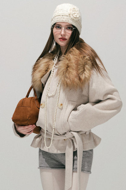 Fur Collar Wool Coat