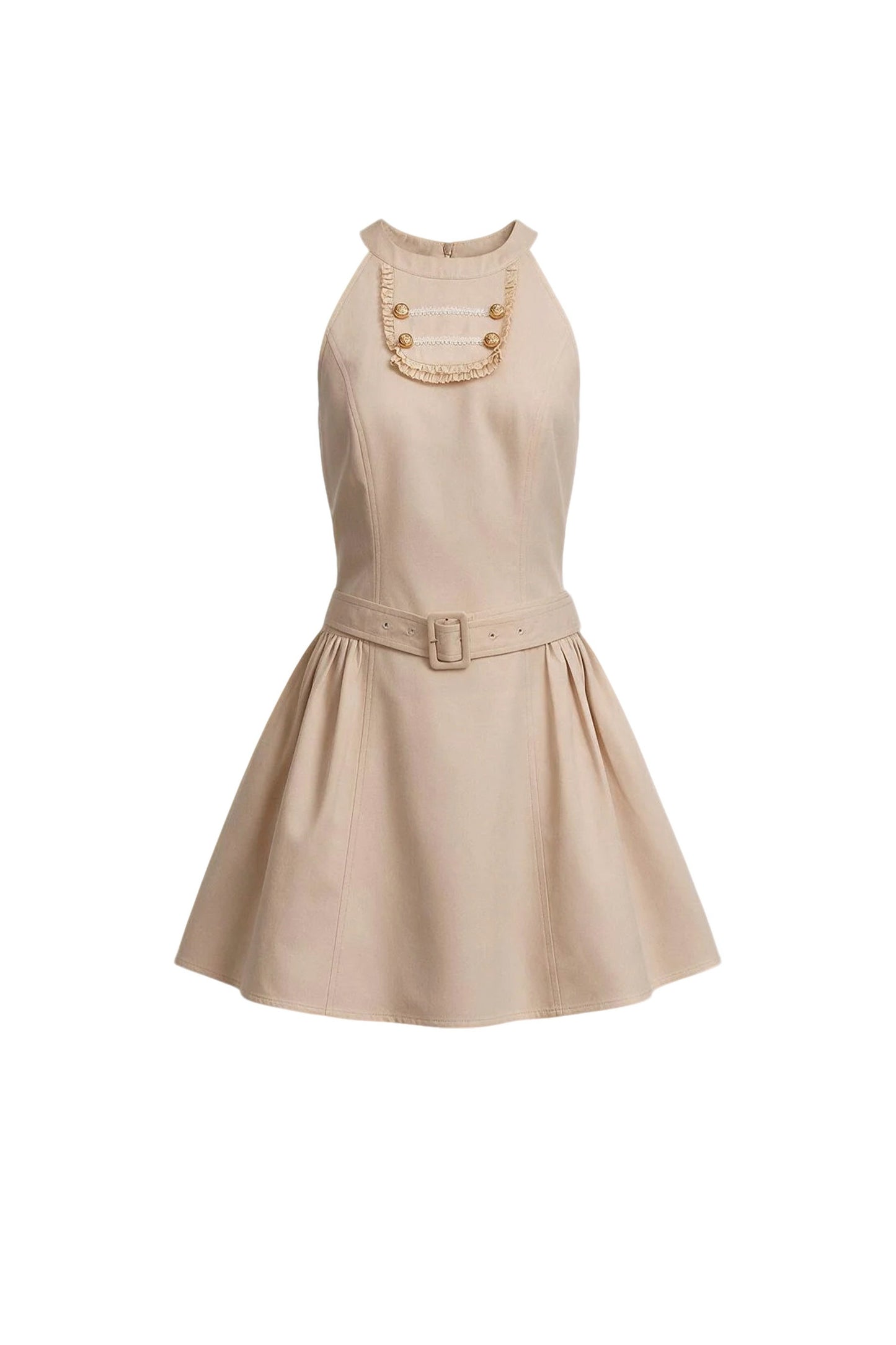 Khaki Cape and Halter Dress Set-Up