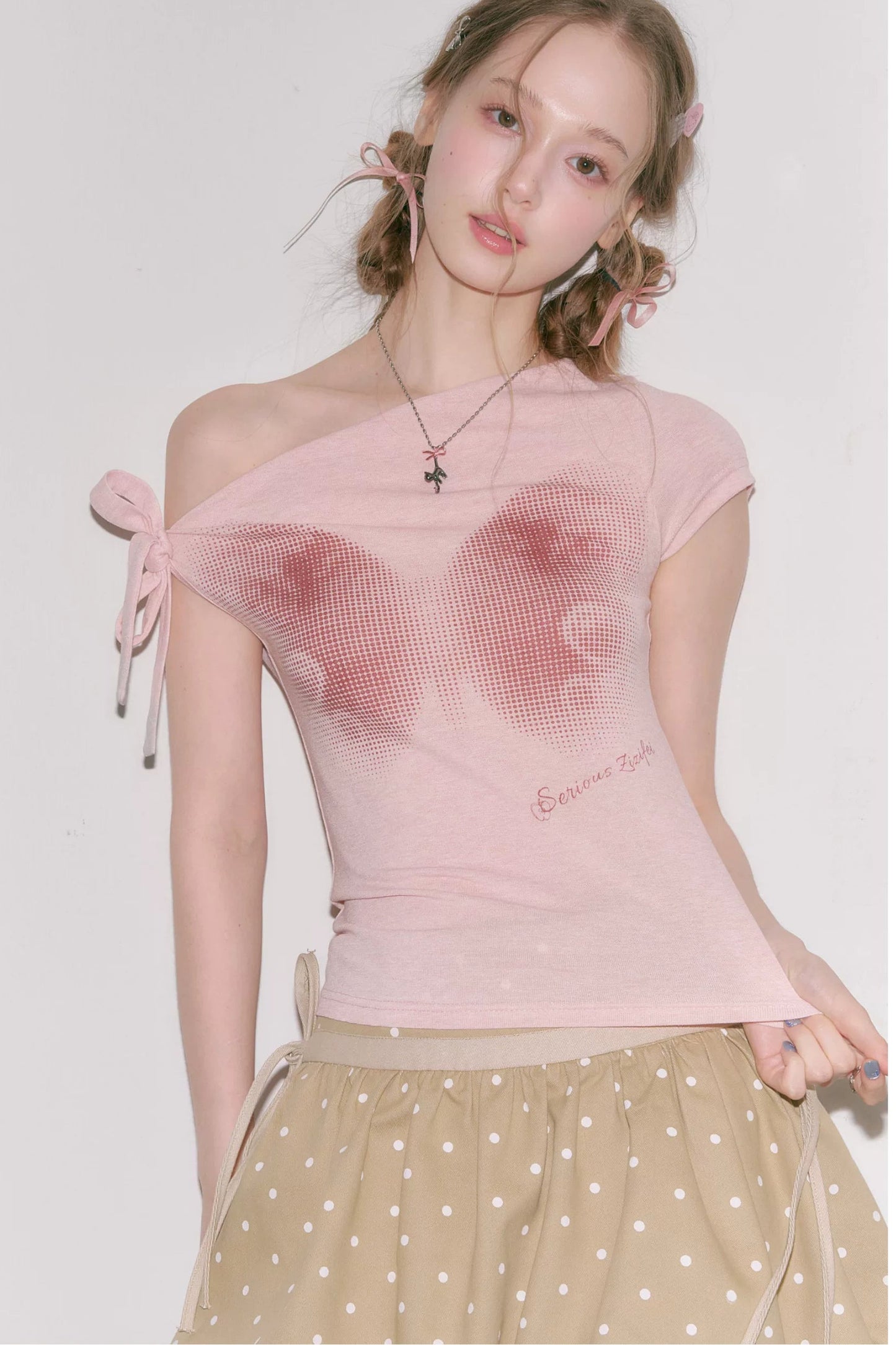 Spring Haze Butterfly Print Blouse