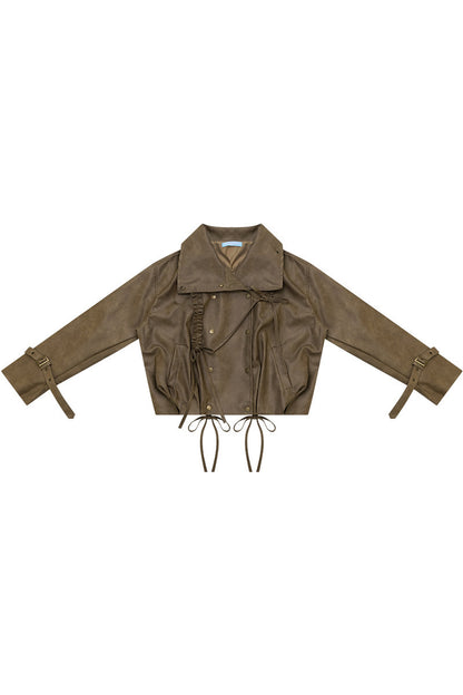 Punk Style Brown Leather Jacket