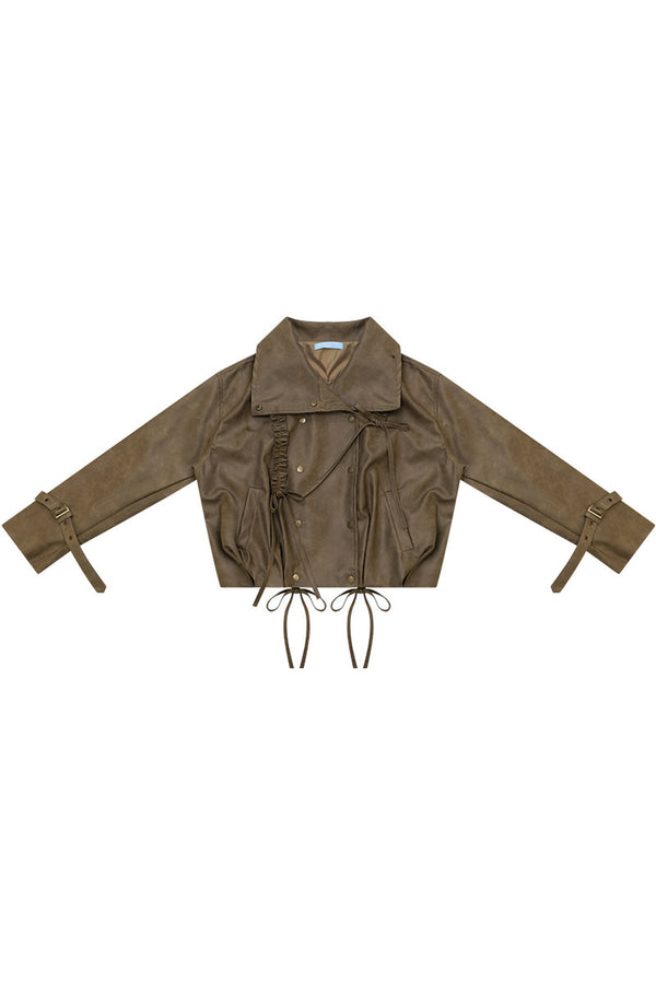 Punk Style Brown Leather Jacket