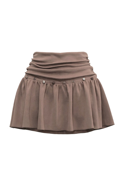 Misty Twisted Hollow Lace Spliced T-Shirt and Skirt Set-Up