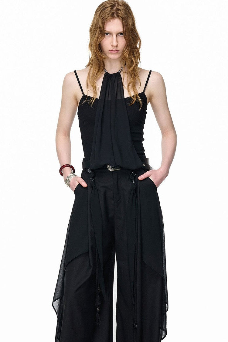 Halter Chiffon Spliced Camisole