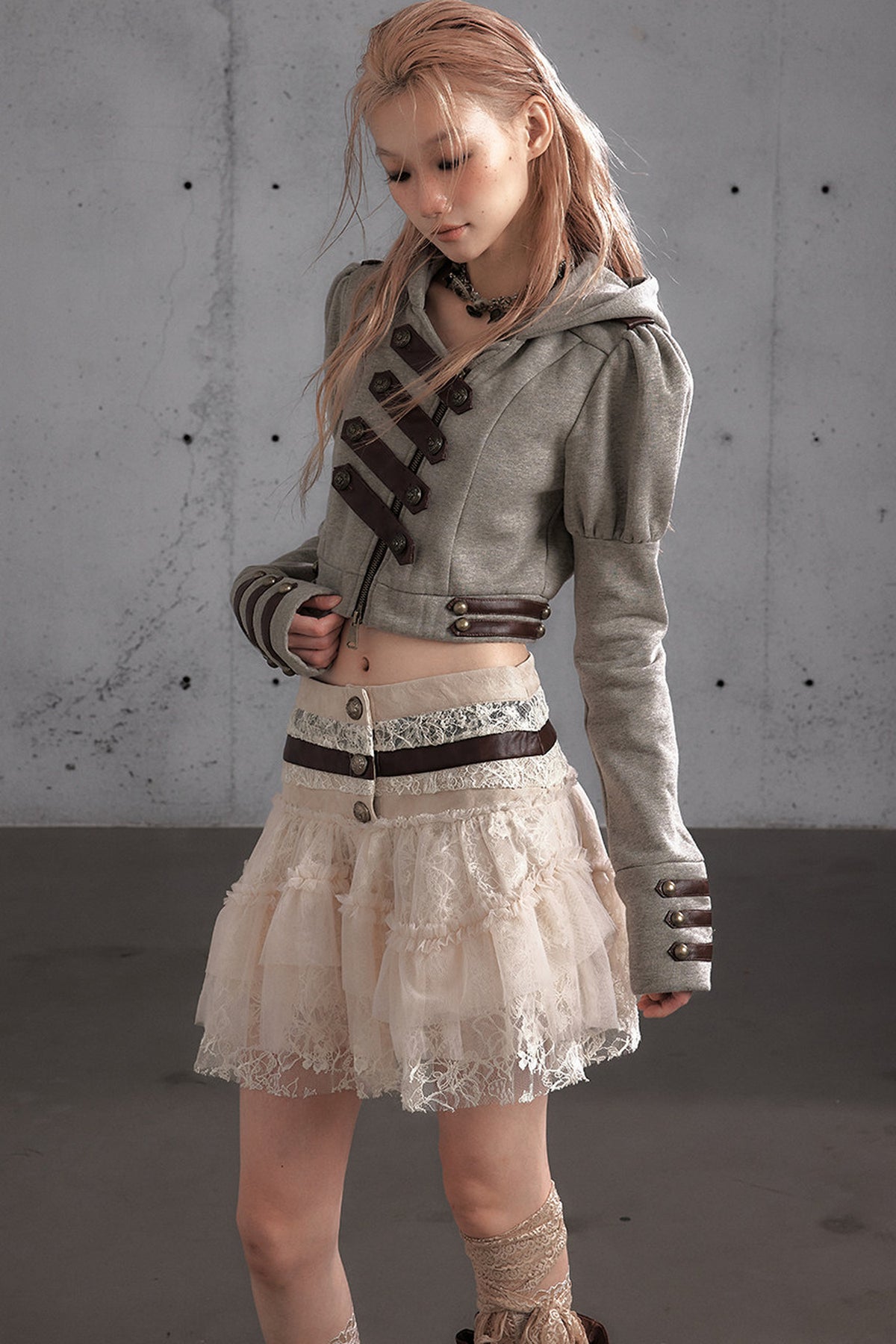 Napoleon Hooded Puff-Sleeve Sweatshirt
