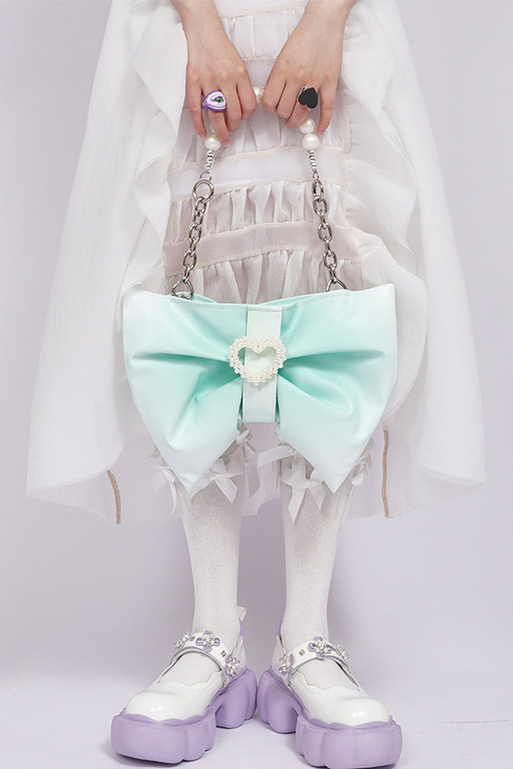 Gradient Bowknot Shoulder Bag