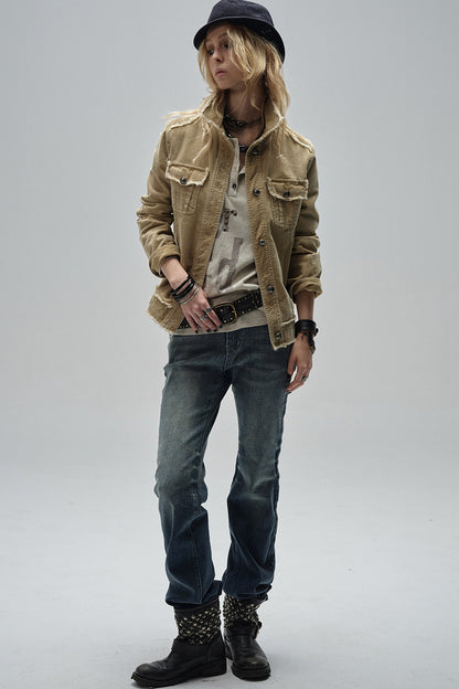 Whiskered Vintage Flared Jeans