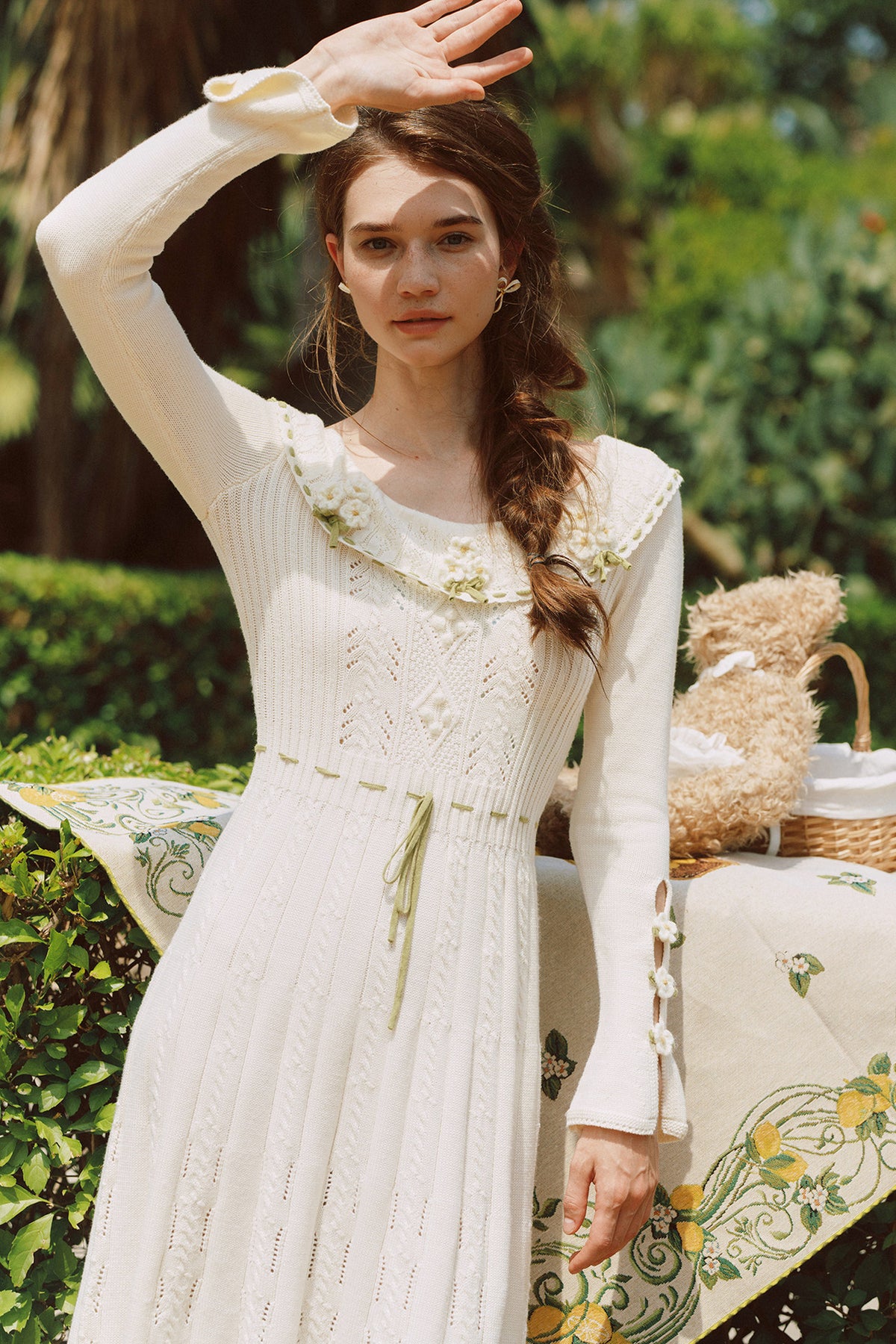 French Pastoral Retro Lazy Simple Knitted Top Set-Up