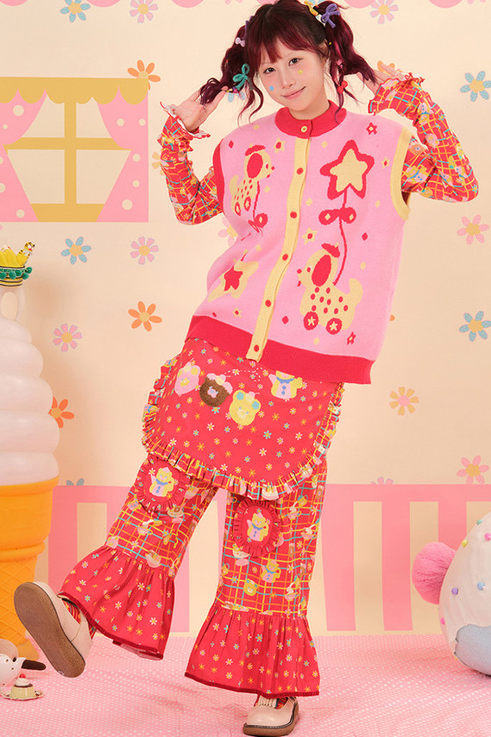 Showa Dessert House Detachable Apron Pants